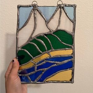 Stained Glass Landscape Art Piece